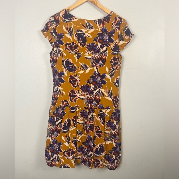 Garnet Hill Short Sleeve Drop Waist Floral Summer Day Dress Multicolor Size 6 - Picture 7 of 8